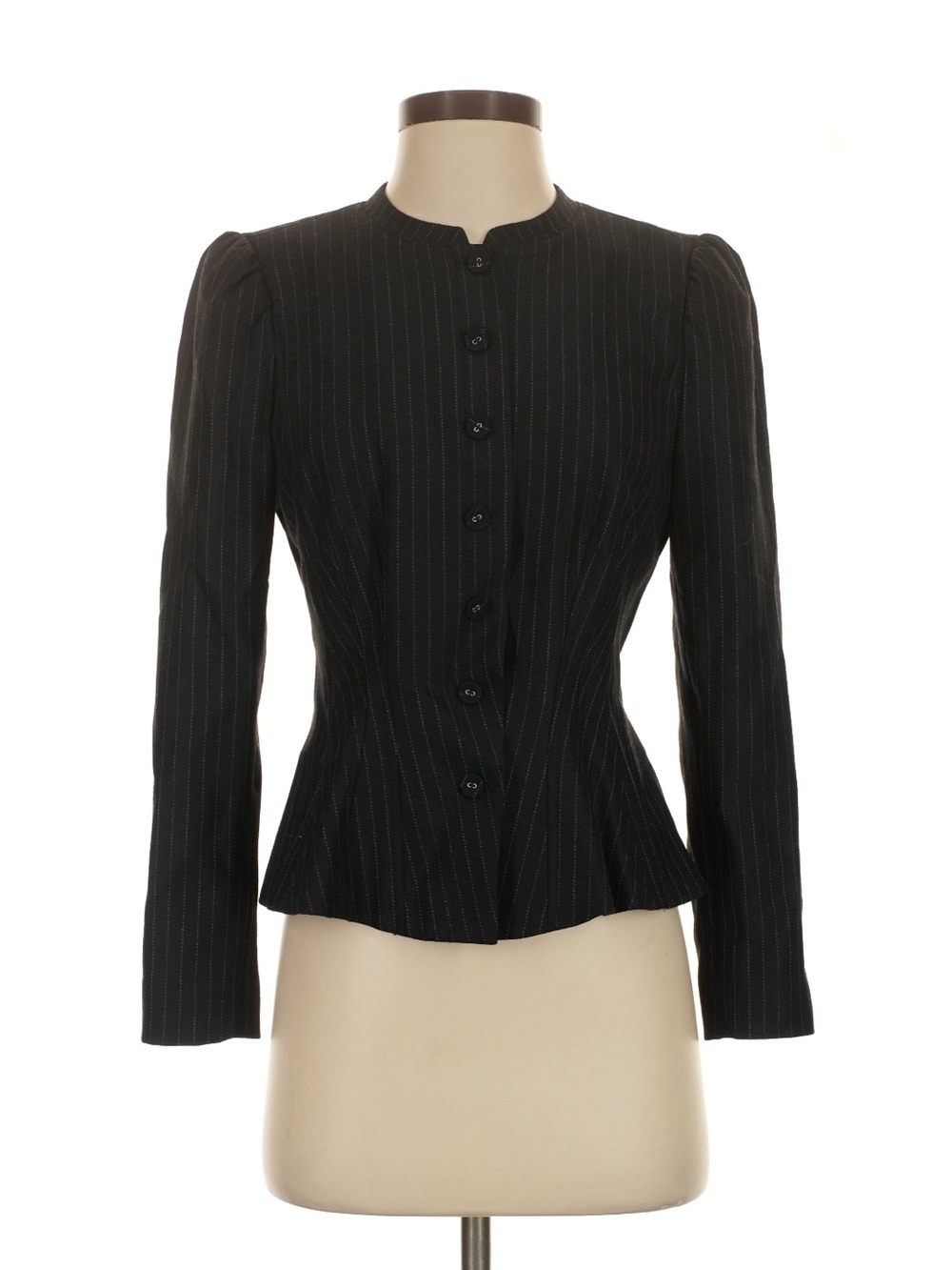 Rebecca Taylor Navy Blue Pinstripe Fitted Button-Front Blazer, NWT